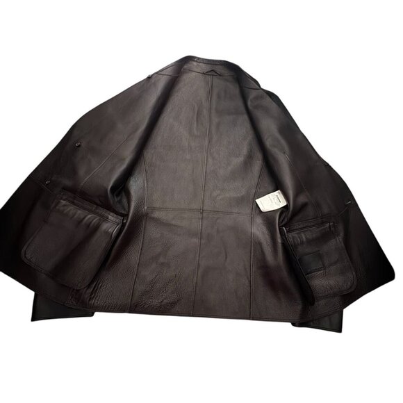 JIL SANDER Glossed Leather Blazer in Black - Picture 5 of 7